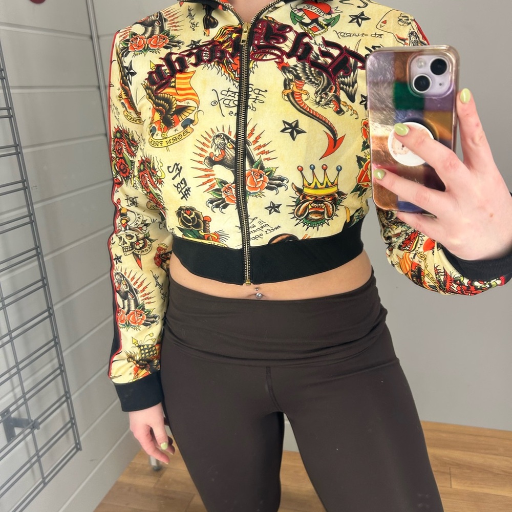 Ed hardy Tattoo-Inspired Women's Bomber Jacket